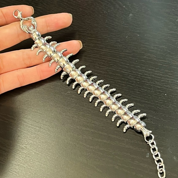 Unisex Silver large double centipede jewelry set - Picture 6 of 6